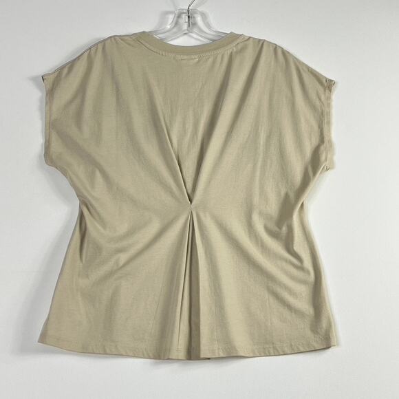 Moussy Short Sleeve Embroidered Tee Tan Free Size - Picture 6 of 9